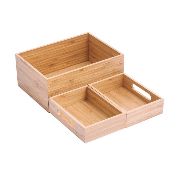 Natúr színű bambusz fürdőszobai rendszerező kozmetikumokhoz Isalys – MSV-image-2