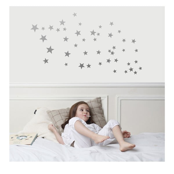 Stars ezüstszínű falmatricák - Art for Kids