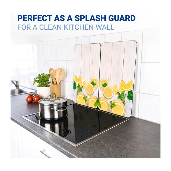 Edzett üveg tűzhely fedőlap szett 2 db-os 52x30 cm Lemons – Wenko-image-4