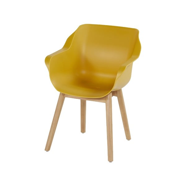 Sárga műanyag kerti szék szett 2 db-os Sophie Teak – Hartman