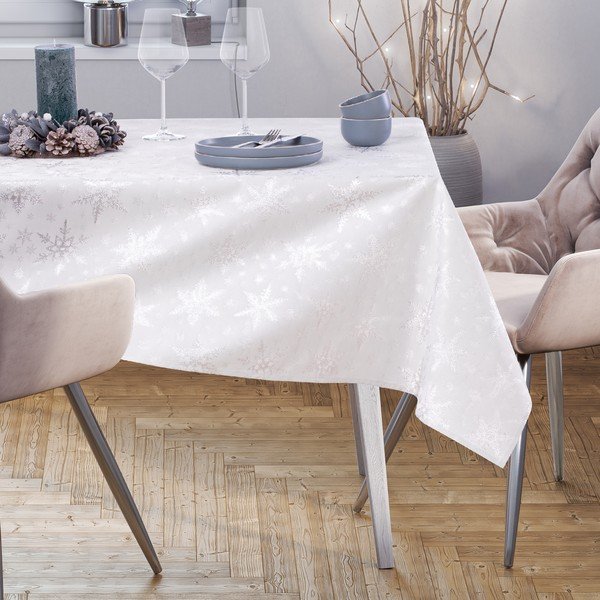 Asztalterítő karácsonyi mintával 140x240 cm White Christmas – Restilo-image-1