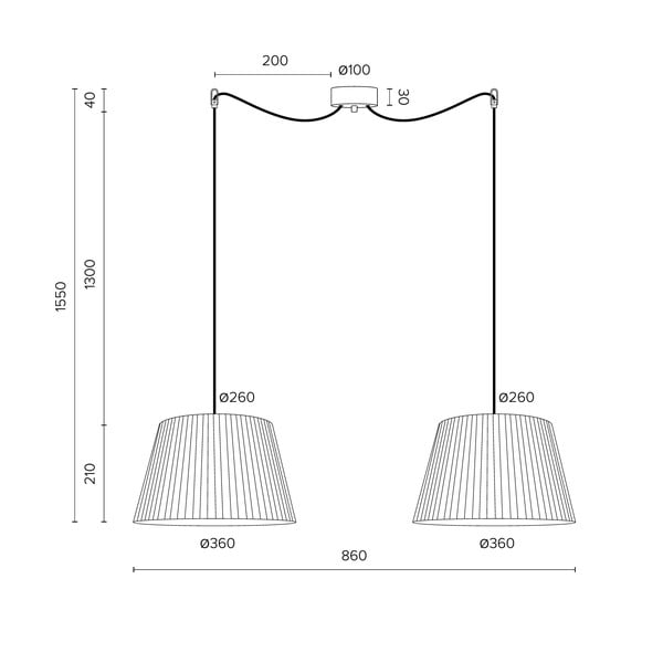 KAMI Elementary M 2S bézs kétágú függőlámpa - Sotto Luce-image-4