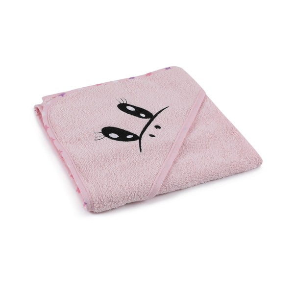 Rózsaszín pamut gyerek fürdőköpeny és fürdőlepedő szett 3 db-os 0-2 év Unicorn – Foutastic-image-4