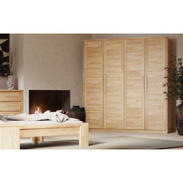 Natúr színű tölgyfa ruhásszekrény 105x220 cm Timo – Olivia Living-image-2