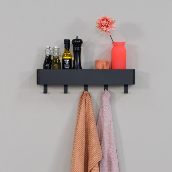 Fekete fali acél fürdőszobai polc Multi – Spinder Design-image-1