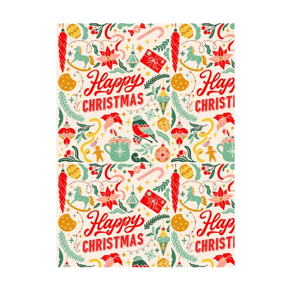 Happy Christmas 5 ív csomagolópapír, 50 x 70 cm - eleanor stuart