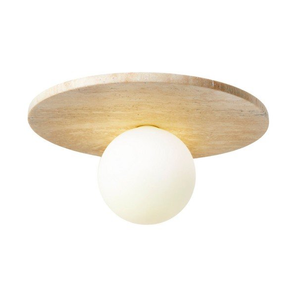 Bézs kő mennyezeti lámpa üveg búrával ø 12 cm Hilde – Opviq lights