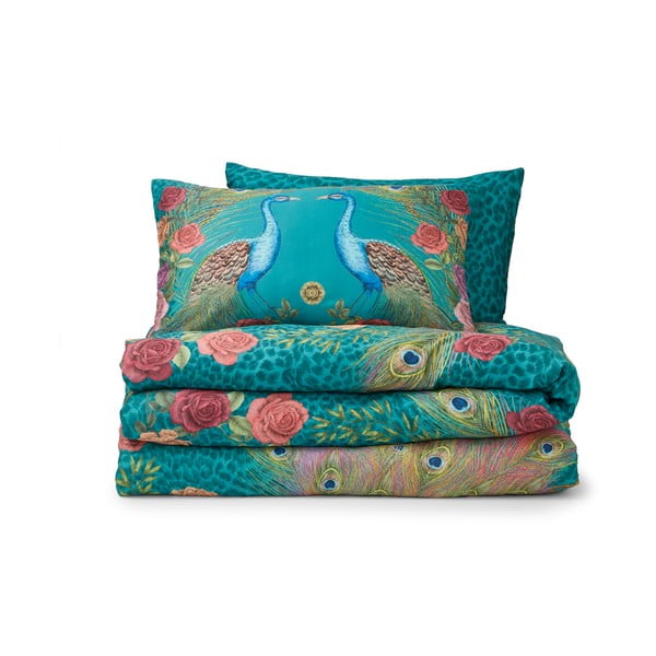 Kékeszöld kétszemélyes pamut-szatén ágyneműhuzat 200x200 cm Xanadu Peacock – Matthew Williamson