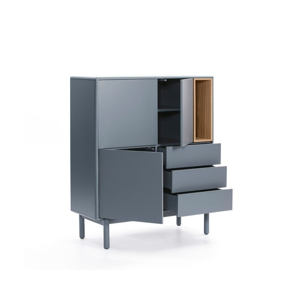 Kék-szürke magas komód 100x120 cm Corvo – Teulat-image-3