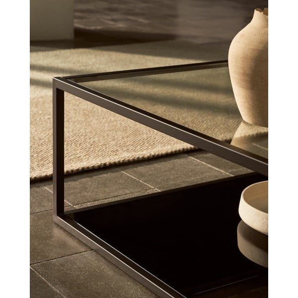 Green Hill fekete dohányzóasztal, 80 x 80 cm - Kave Home-image-2