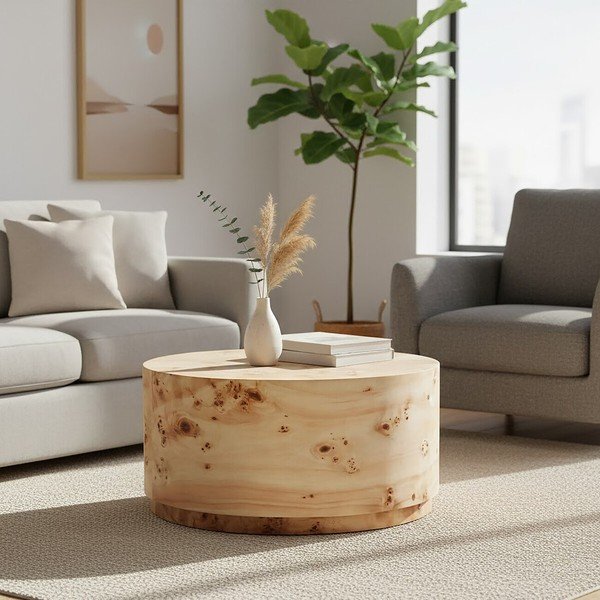 Natúr színű kerek dohányzóasztal ø 80 cm Mota – Premier Housewares-image-1