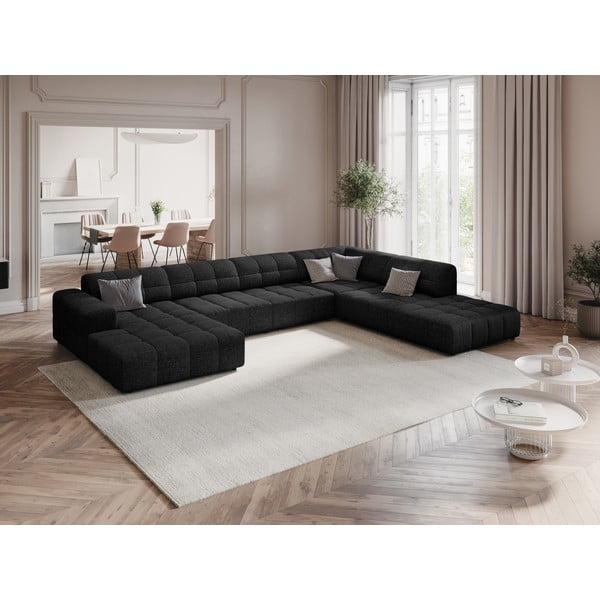 Antracitszürke sarokkanapé (jobb oldali-U alakú) Chicago – Cosmopolitan Design-image-1