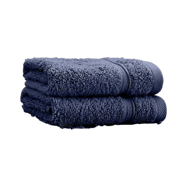 Sötétkék frottír pamut törölköző szett 2 db-os 30x30 cm Zero Twist – Catherine Lansfield