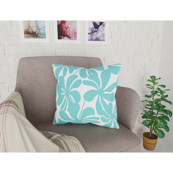 Jungle Paradiso türkiz-fehér párnahuzat, 43 x 43 cm - Vitaus-image-1