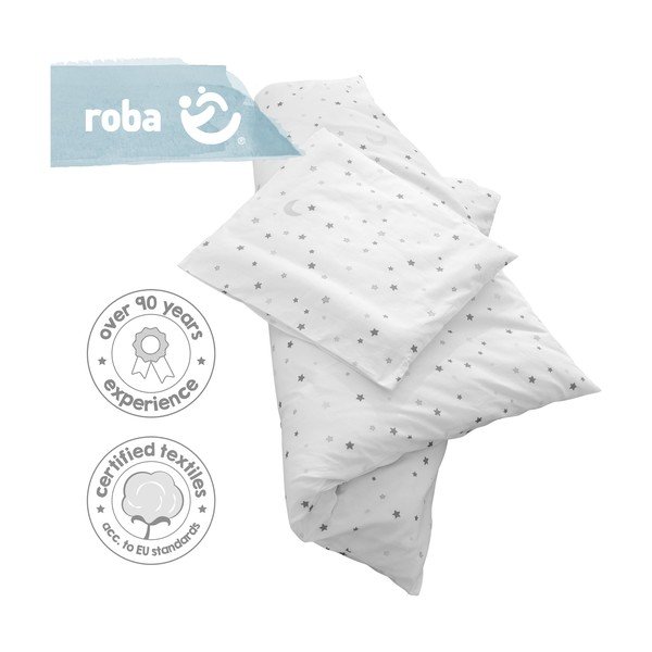 Fehér pamut gyerek ágyneműhuzat babaágyhoz 80x80 cm Sternenzauber – Roba-image-2