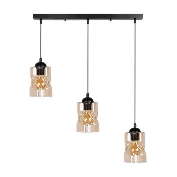Fekete függőlámpa üveg búrával 10x62 cm Felis – Candellux Lighting-image-3