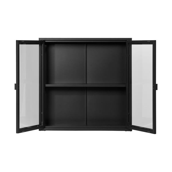 Fekete fém függő tálalószekrény 80x80 cm Brisbane – House Nordic-image-3