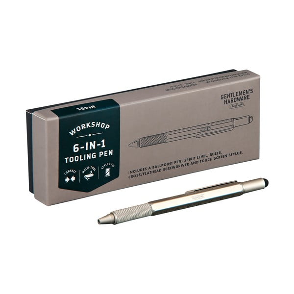 Ezüstszínű multifunkciós golyóstoll 6in1 - Gentlemen's Hardware-image-3