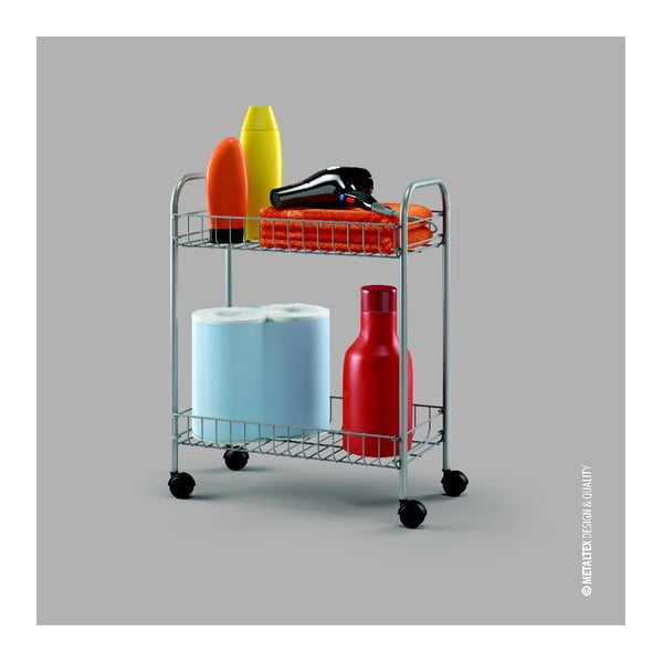 Greg gurulós kétszintes polc, hossz 41 cm - Metaltex-image-2