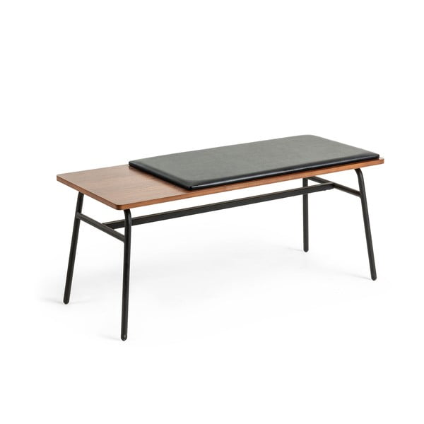 Fekete-barna bőrutánzat pad Carabel – Kave Home