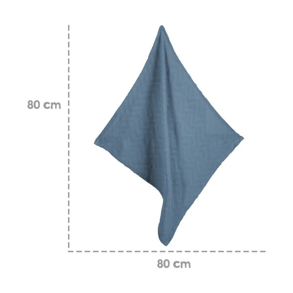 Kék bio pamut kötött gyerek takaró 80x80 cm Seashells – Roba-image-2