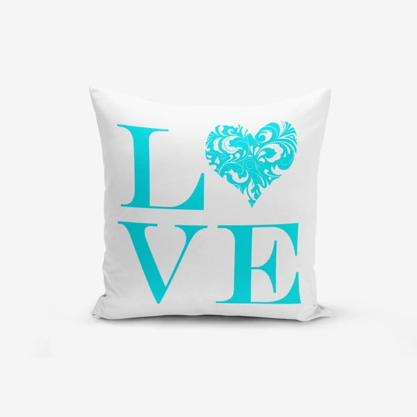 Love Blue pamutkeverék párnahuzat, 45 x 45 cm - Minimalist Cushion Covers