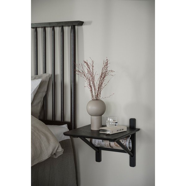 Fekete éjjeliszekrény tölgyfa dekorral Camrose - Rowico-image-1