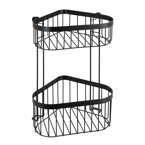 Classic Plus fekete kétszintes fali sarokkosár - Wenko-image-2