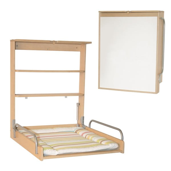 Natúr színű fali pelenkázó bükkfa dekorral Dschungelbaby – Roba-image-2