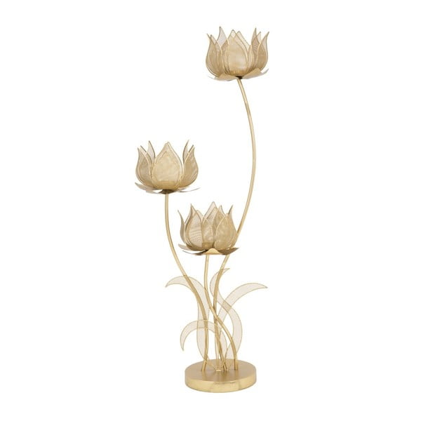 Flowery aranyszínű gyertyatartó vasból, magasság 97 cm - Mauro Ferretti