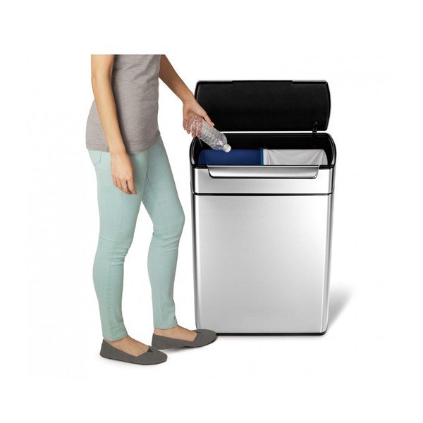 Acél szelektív szemetes 48 l Dual - simplehuman-image-3