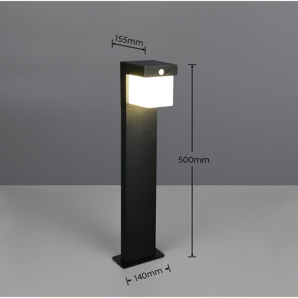 Napelemes LED kültéri oszlop lámpa (magasság 50 cm) Colombo – Reality-image-4
