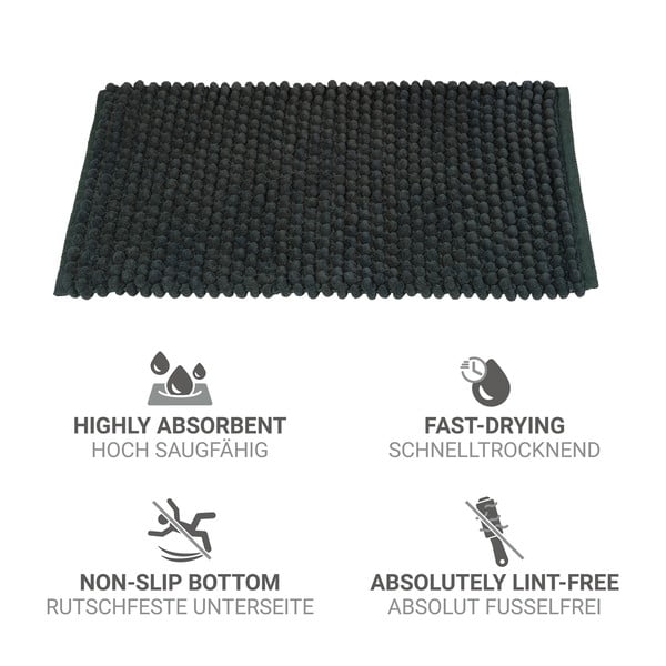 Sötétzöld textil fürdőszobai kilépő 50x80 cm Solivo – Wenko-image-4