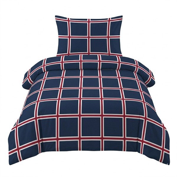 Sötétkék egyszemélyes pamut ágyneműhuzat 140x200 cm Frank – Cotton House