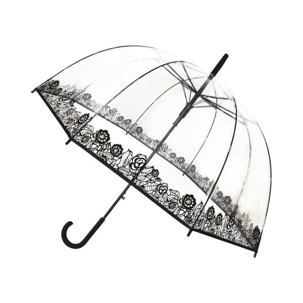 Birdcage Black Flowers átlátszó esernyő, ⌀ 81 cm