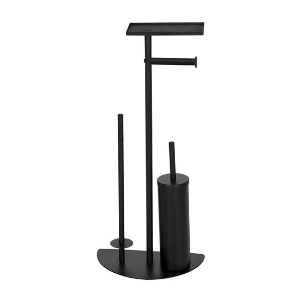 Fekete acél WC-papír tartó állvány kefével Cosenza – Wenko-image-1
