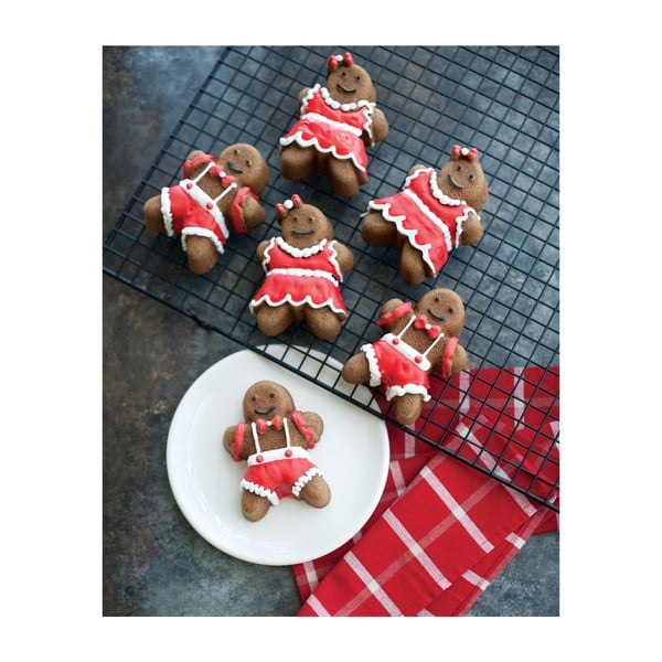 Girls And Boys ezüstszínű sütőforma 6 süteményhez, 500 ml - Nordic Ware-image-1