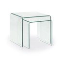 Üveg dohányzóasztal szett 2 db-os 50x50 cm Burano – Kave Home