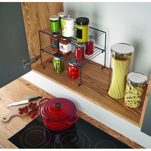 Brooklyn Lava 2 db fekete kiegészítő konyhai polc - Metaltex-image-3