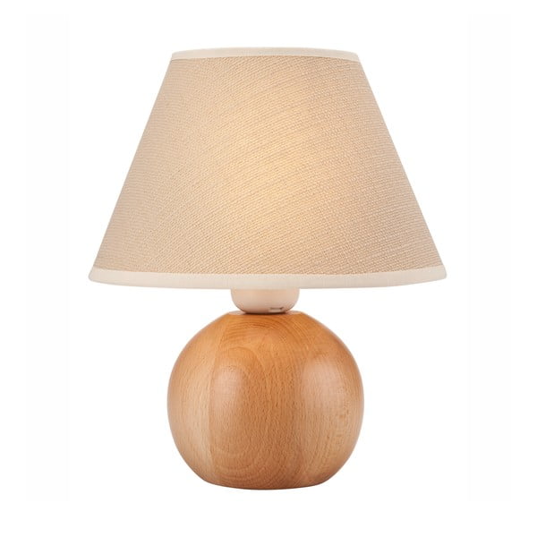 Bézs asztali lámpa textil búrával (magasság 24 cm) Ball – LAMKUR