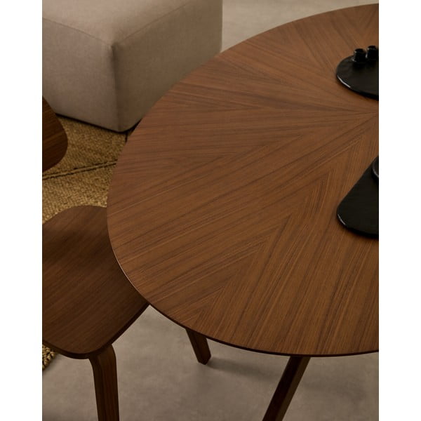 Étkezőasztal diófa dekoros asztallappal 110x180 cm Naanim – Kave Home-image-1