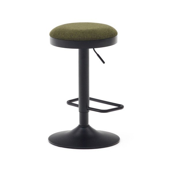 Sötétzöld kárpitozott állítható magasságú bárszék szett 2 db-os (ülésmagasság 53,5 cm) Zaib – Kave Home-image-4