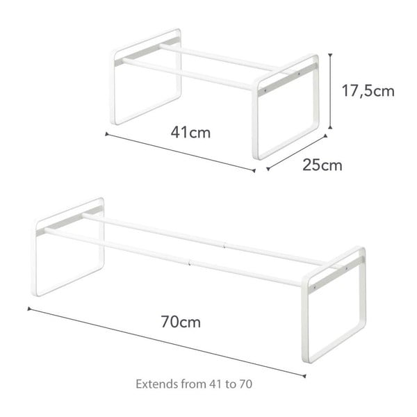 Fehér fém teleszkópos cipőtartó Kobe – YAMAZAKI-image-4