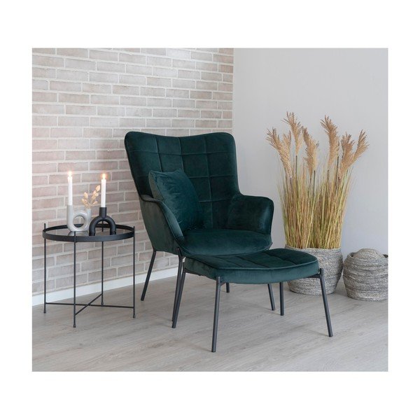 Zöld bársony fotel Glasgow – Bonami Essentials-image-1