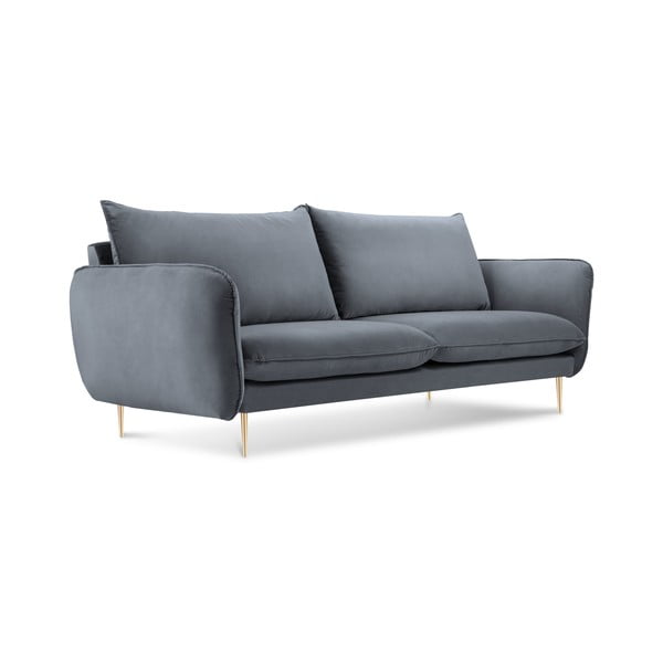 Florence szürke bársony kanapé,160 cm - Cosmopolitan Design