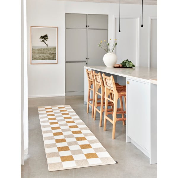 Okkersárga-bézs kültéri-beltéri futószőnyeg 70x240 cm Pix Vanilla Ochre – Pappelina-image-2