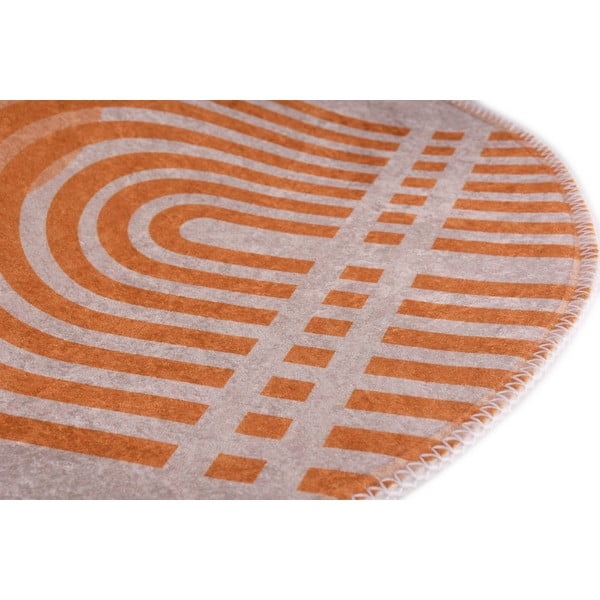 Narancssárga-szürke mosható kerek szőnyeg ø 80 cm Arch – Vitaus-image-2