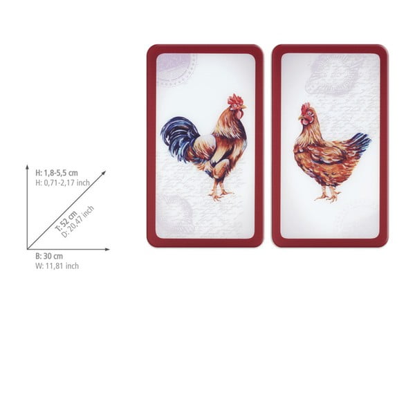 Edzett üveg tűzhely fedőlap szett 2 db-os 52x30 cm Farm – Wenko-image-4