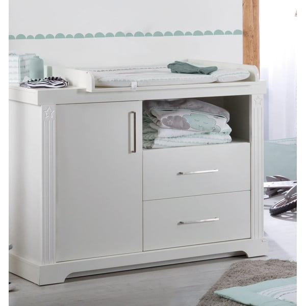 Fehér alacsony gyerek komód pelenkázó feltéttel 120x98 cm Maxi – Roba-image-1
