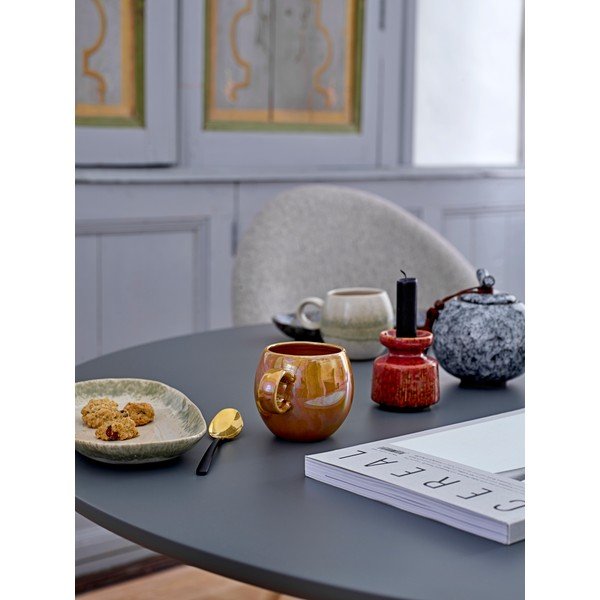 Paula zöld-fehér agyagkerámia szervírozó tányér, 23,5 x 12,5 cm - Bloomingville-image-1